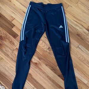 Adidas Dark Gray Joggers with White Stripes